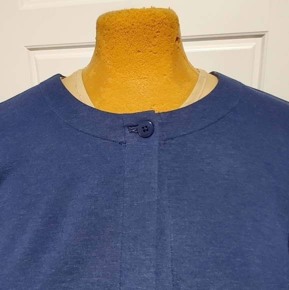 CHICO'S LIGHTWEIGHT JACKET BLUE FLORAL INTERIOR WOMEN SIZE 2 LARGE ONE BUTTON - Picture 14 of 15